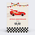 Carte anniversaire enfant Voiture de Course