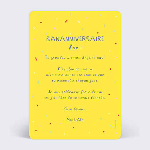 Anniversaire Enfant Banane Festive