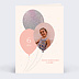 Carte anniversaire enfant Ballon Glitter Fille