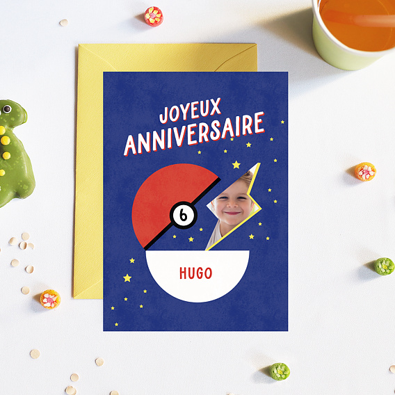 Carte anniversaire enfant Meilleur Dresseur Après 4