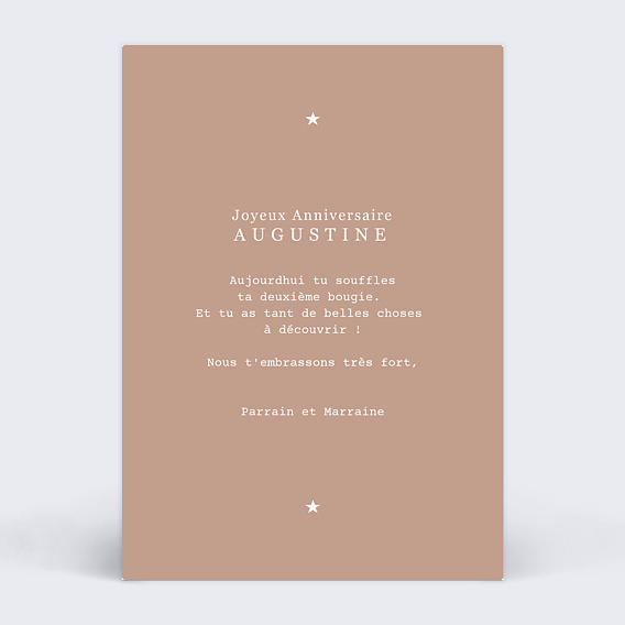 Carte anniversaire enfant Montgolfière Verso