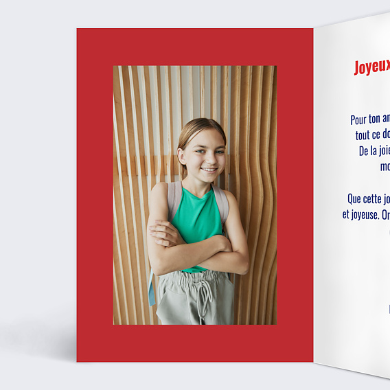 Carte anniversaire enfant Portrait en footballeur Intérieur Gauche