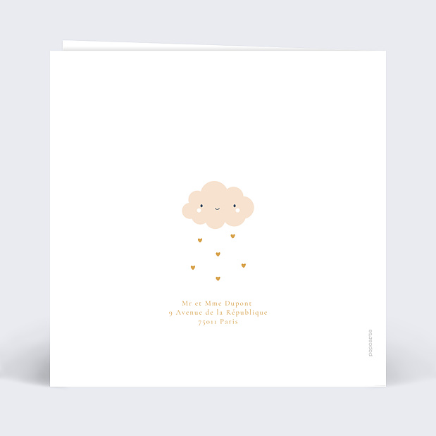 Anniversaire Enfant Petit Nuage Verso