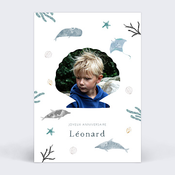 Carte Anniversaire enfant Monde Marin 