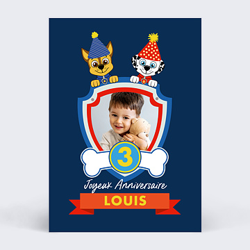 Carte Anniversaire enfant Patrouille Party