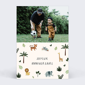 Carte Anniversaire enfant Petite Jungle