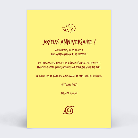 Anniversaire Enfant Manga