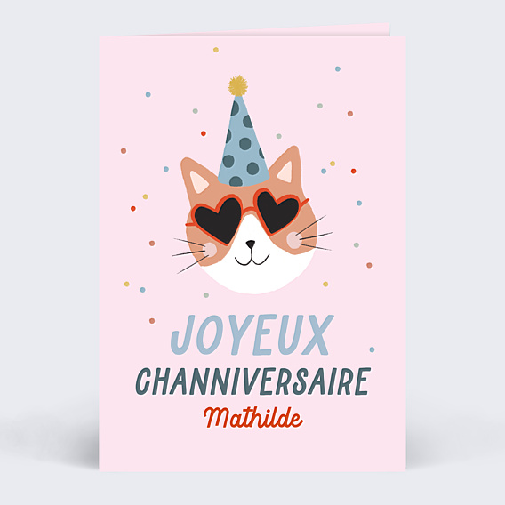 Anniversaire Enfant Chat Festif