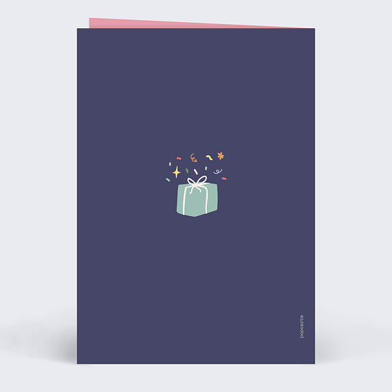 Carte anniversaire enfant Accumulation Festive Verso