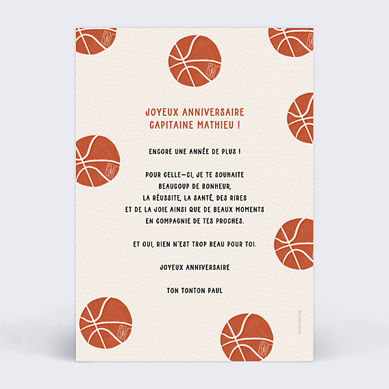 Anniversaire Enfant Champion basketball