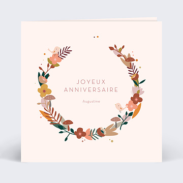 Carte Anniversaire enfant Champtre Fille