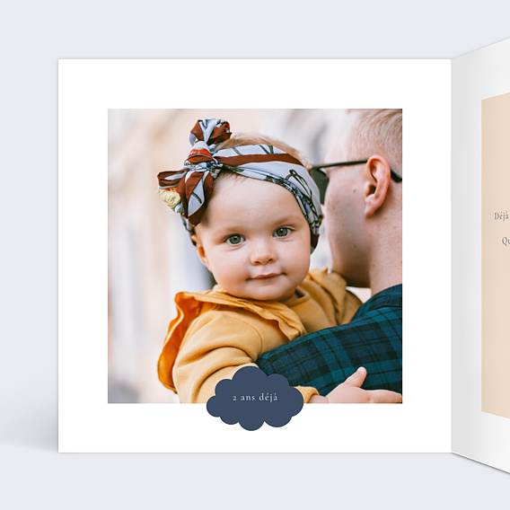 Carte anniversaire enfant Petit Nuage Intérieur Gauche