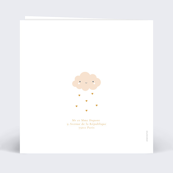 Carte anniversaire enfant Petit Nuage Verso