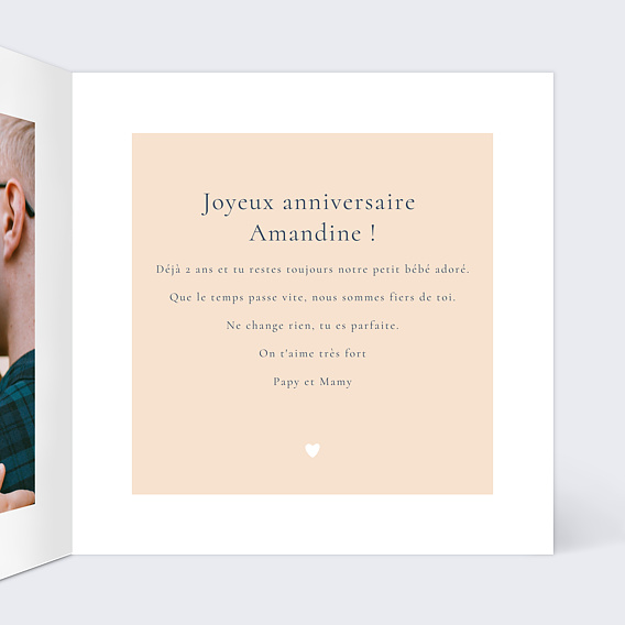 Carte anniversaire enfant Petit Nuage Intérieur Droit