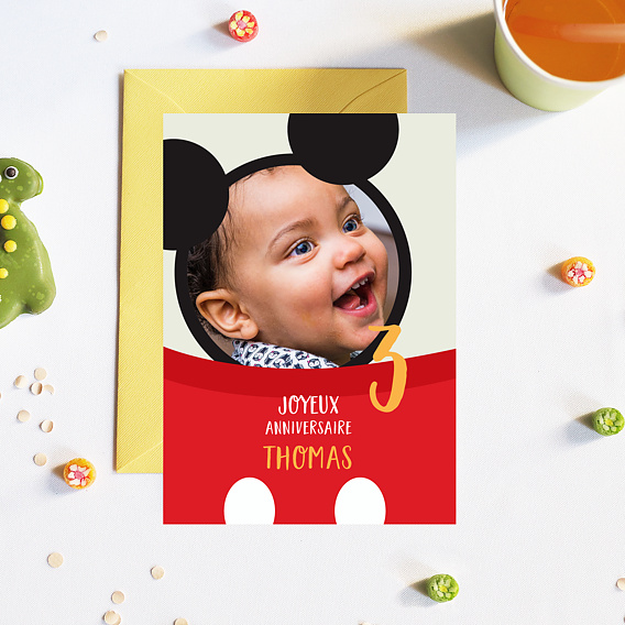 Carte anniversaire enfant Mickey Après 4