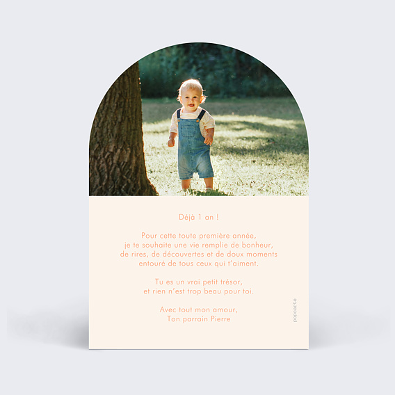 Carte anniversaire enfant Arche rayures Verso