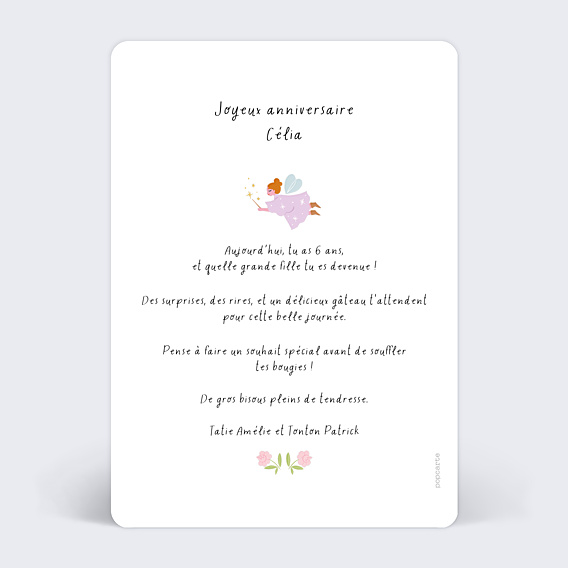 Anniversaire Enfant Fée du jardin