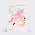 Anniversaire Enfant Licorne Rose Fleurie