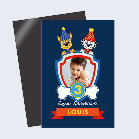 Carte anniversaire enfant Patrouille Party