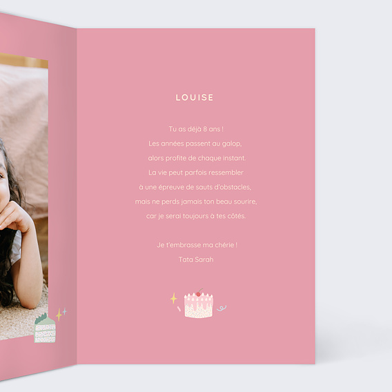 Carte anniversaire enfant Accumulation Festive Intérieur Droit