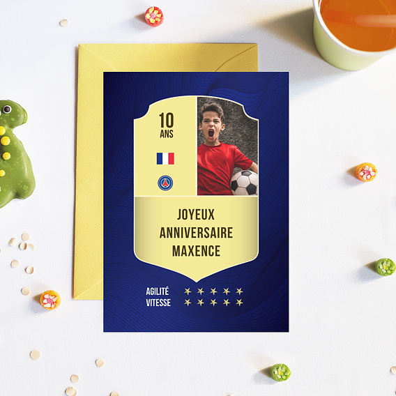 Carte anniversaire enfant Foot Après 4