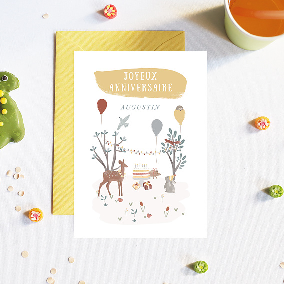 Carte anniversaire enfant Petite Prairie en Fête Après 4