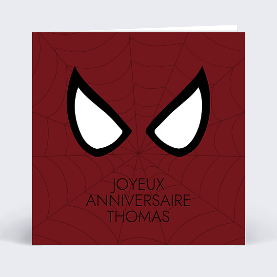 Carte anniversaire enfant Masque Araignée