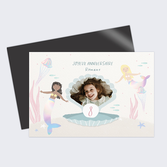 Carte anniversaire enfant Monde des Sirènes