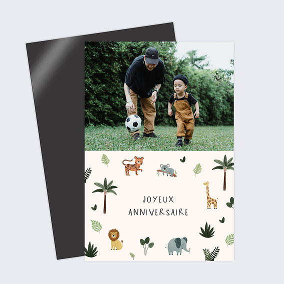 Carte anniversaire enfant Petite Jungle