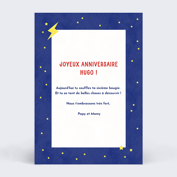 Carte anniversaire enfant Meilleur Dresseur Verso
