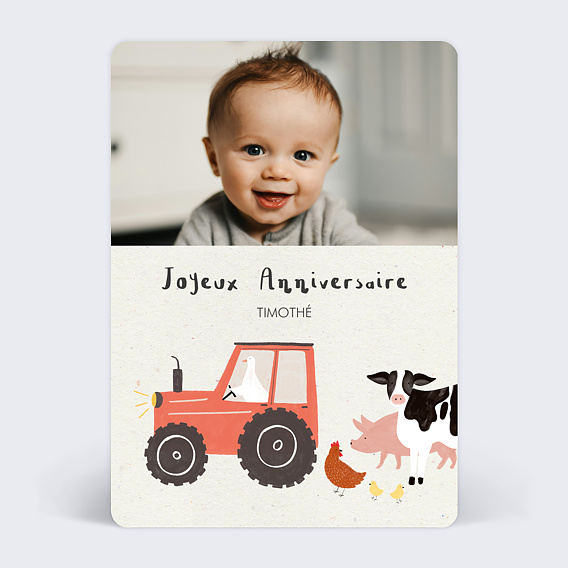 Carte anniversaire enfant La Ferme des Animaux