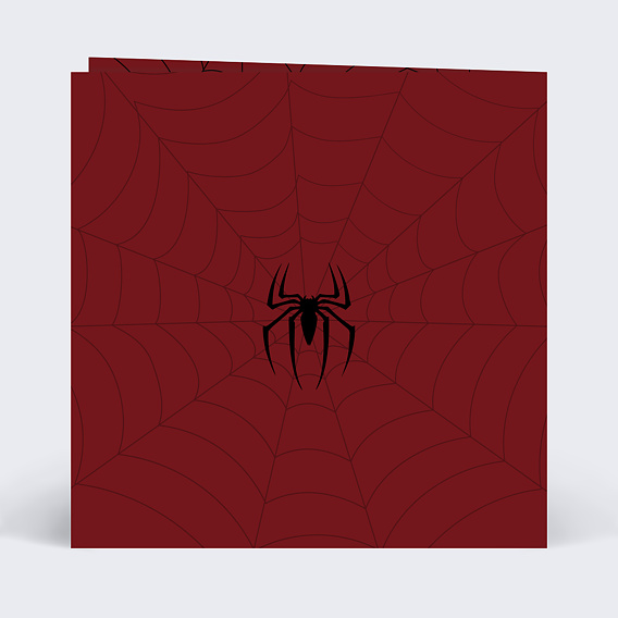 Carte anniversaire enfant Masque Araignée Verso