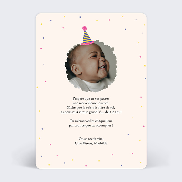 Anniversaire Enfant Lion Festif Verso