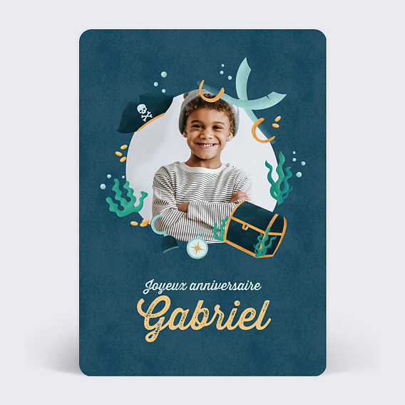 Carte Anniversaire enfant Symbole Pirates