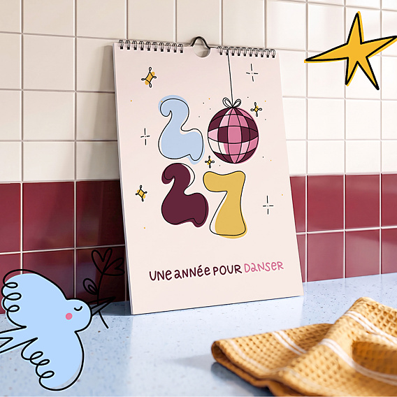 Calendrier famille Briller toute l'année - Alicia Flipo x Popcarte