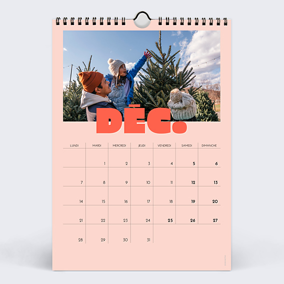 Calendrier famille Color bloc avec photo