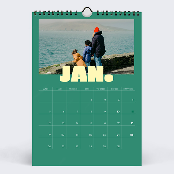 Calendrier famille Color bloc avec photo