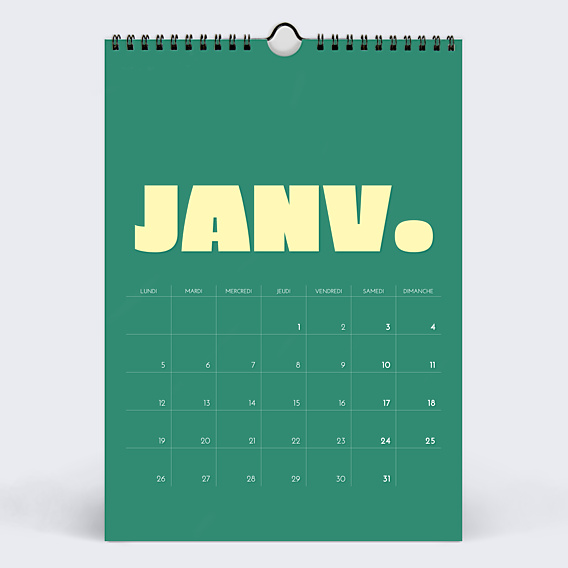 Calendrier famille Color bloc