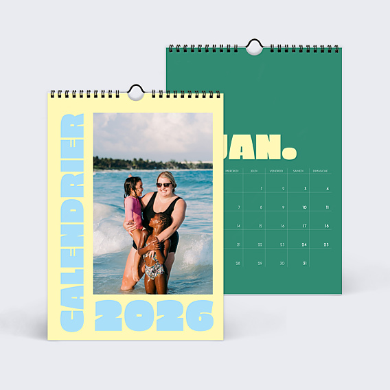 Calendrier famille Color bloc avec photo