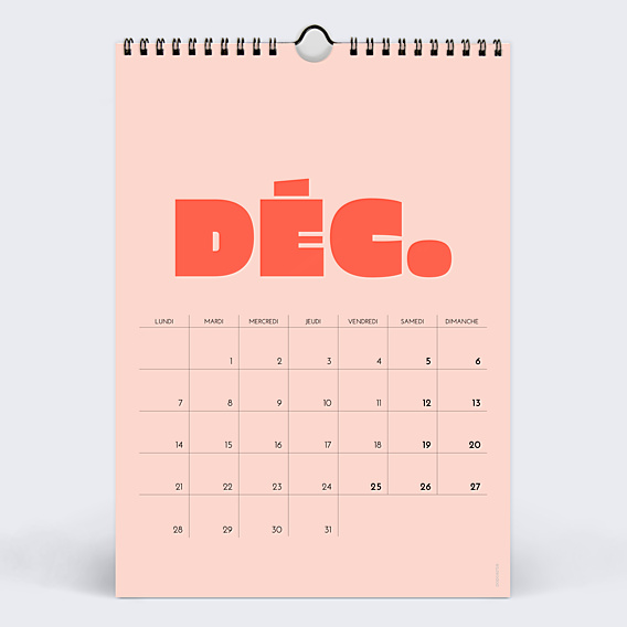 Calendrier famille Color bloc