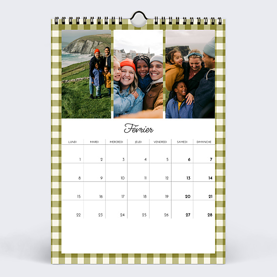 Calendrier famille Vichy ondulé