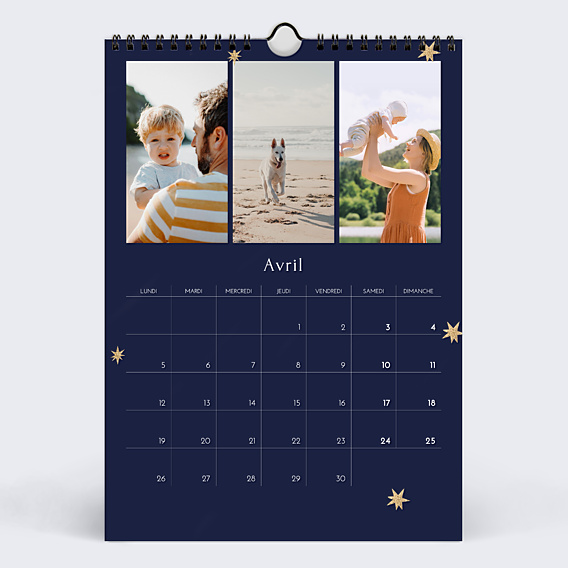 Calendrier famille Étoile gold ornament
