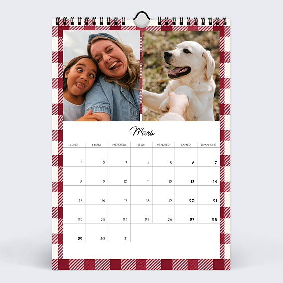 Calendrier famille Vichy ondulé