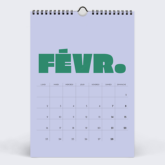Calendrier famille Color bloc