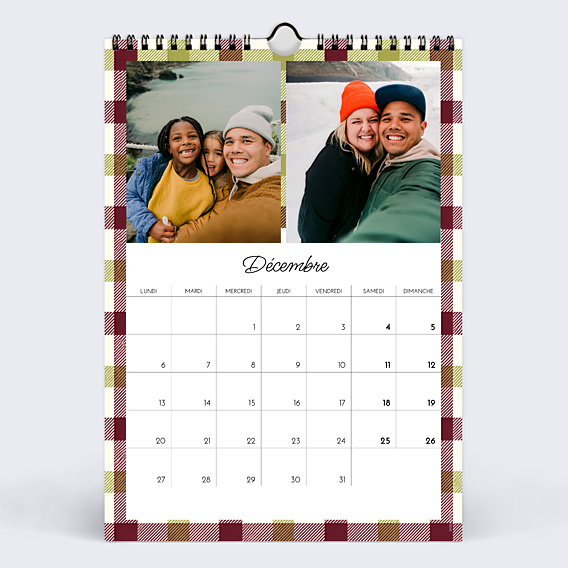 Calendrier famille Vichy ondulé