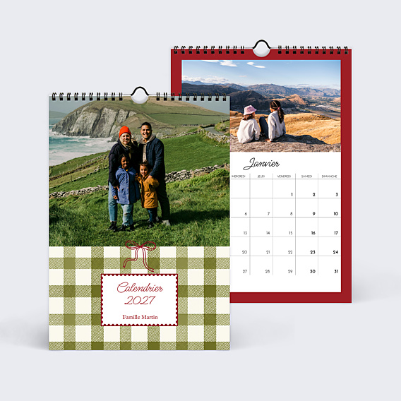 Calendrier famille Vichy ondulé