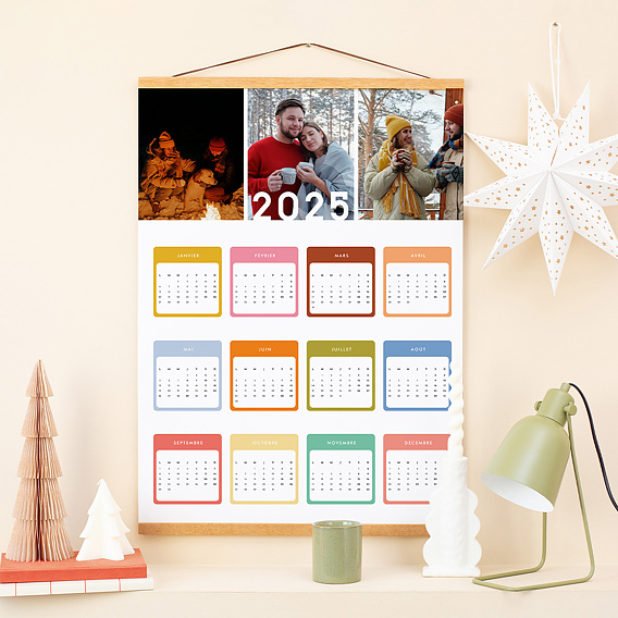 Calendrier de poche 2024 personnalisé avec 1 photo texte modele coeur fond  couleur, à partir de 3,50 € l'unité - Cadeaux personnalisés AGDA PHOTO