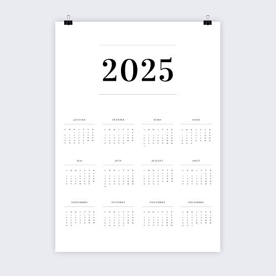 Calendrier photo Poster Minimaliste Année