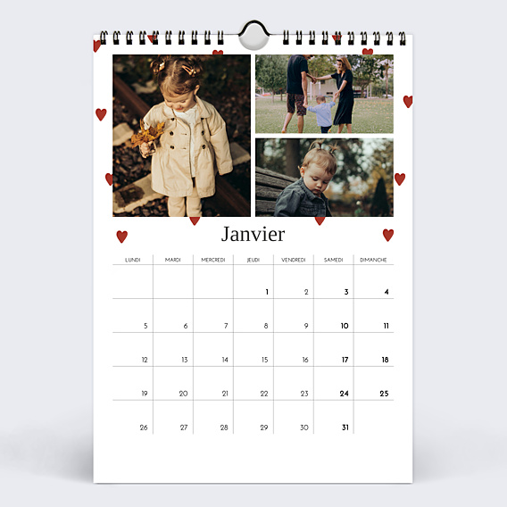 Calendrier famille Calendrier Cœurs