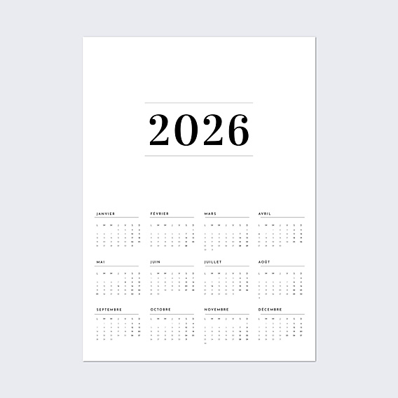 Calendrier famille Poster Minimaliste Année